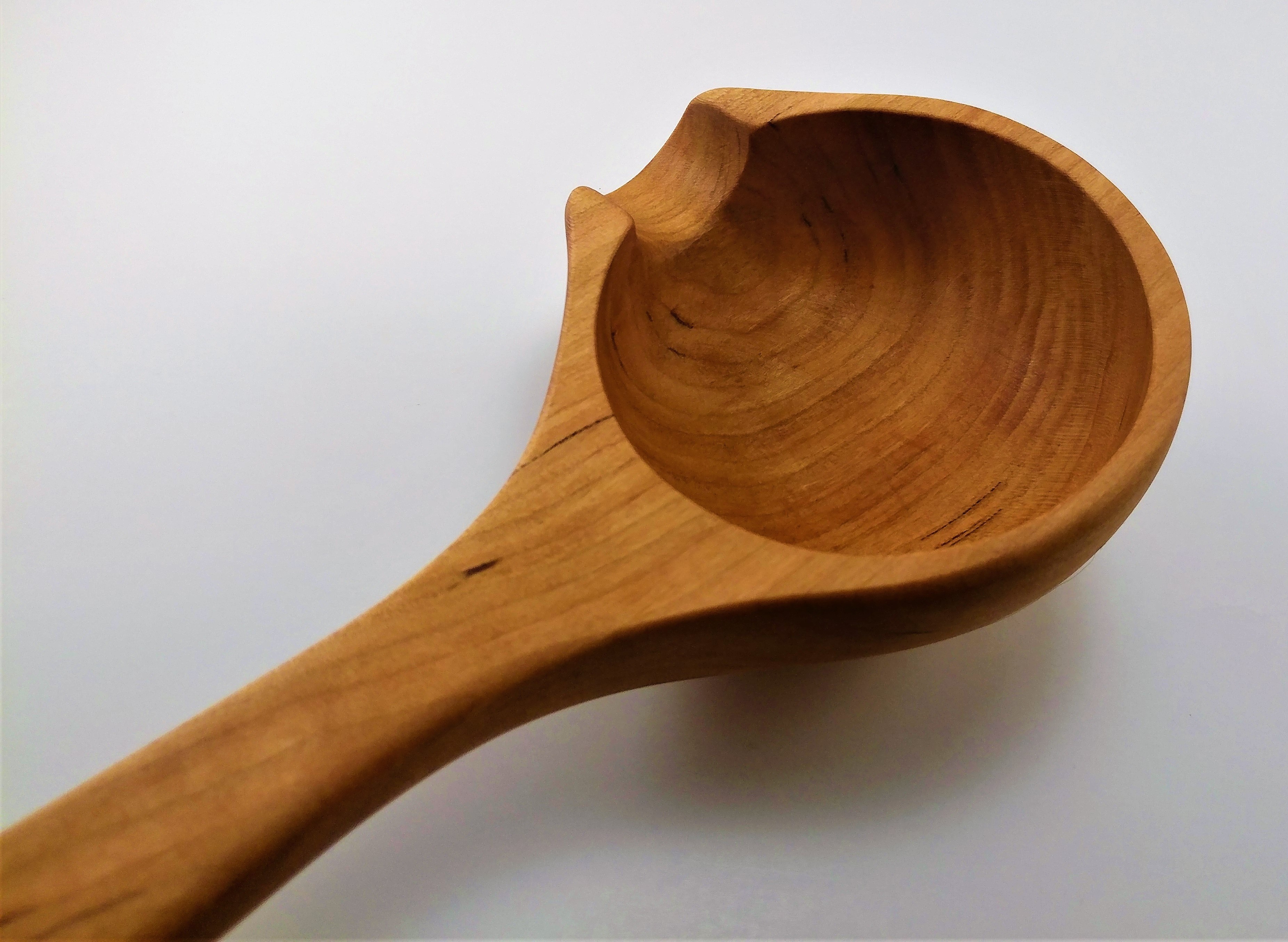 11 inch Left or Right Hand Spouted Serving Spoon - Allegheny Treenware, LLC