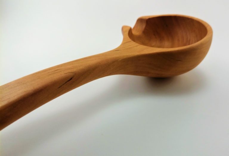 11 inch Left or Right Hand Spouted Serving Spoon - Allegheny Treenware, LLC