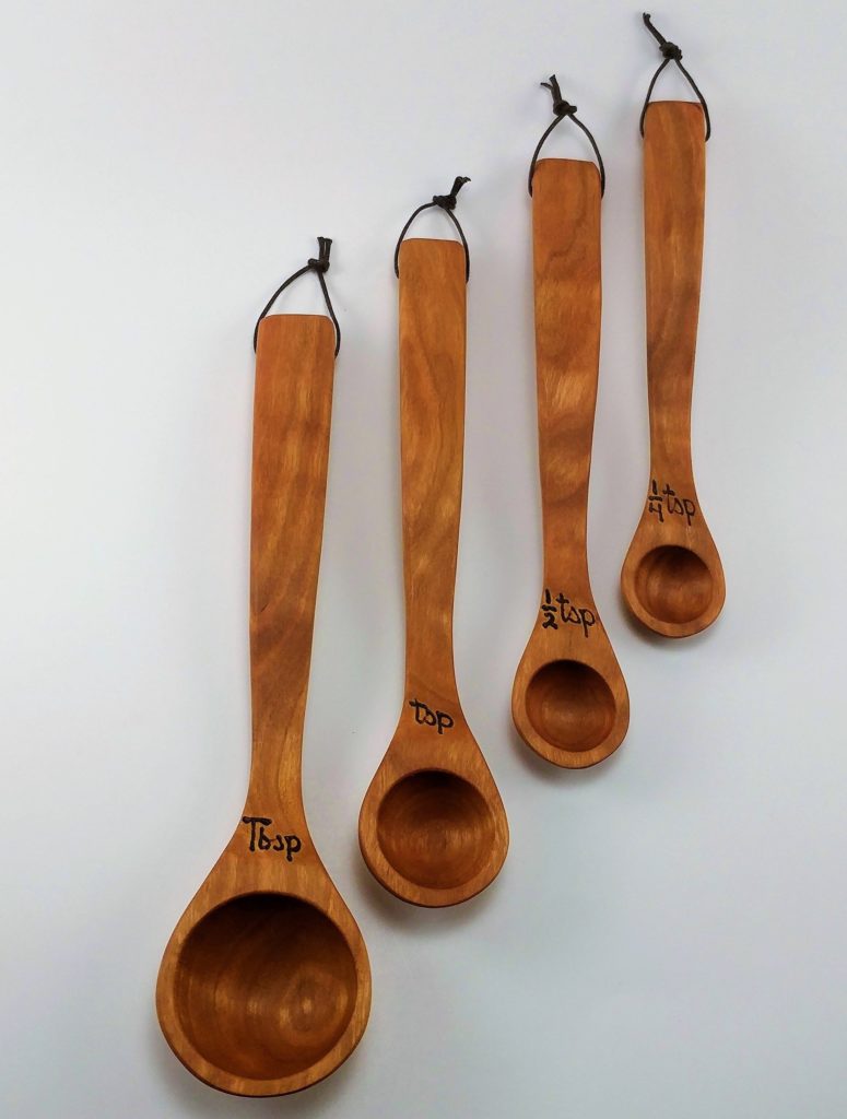 9 inch LongHandled Measuring Spoons (4) Allegheny Treenware, LLC